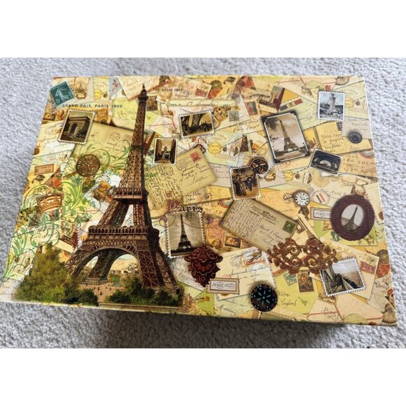 Vintage Punch Studio Eiffel Tower Paris France Keepsake Note Card Top Box Magnet - Picture 8 of 10